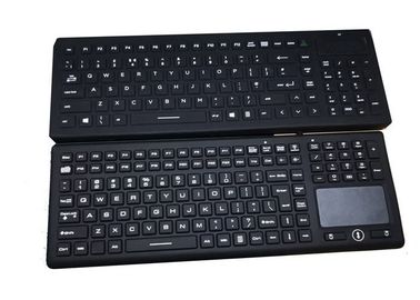124 clés ont rendu noir robuste allument le clavier nettoyable avec la lumière rouge/FN24